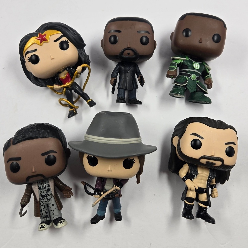 Funko Pop Lot Wonder Woman Green Lantern Michonne Candyman Seth Rollins Figures